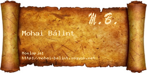 Mohai Bálint névjegykártya