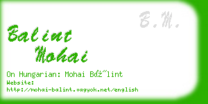 balint mohai business card